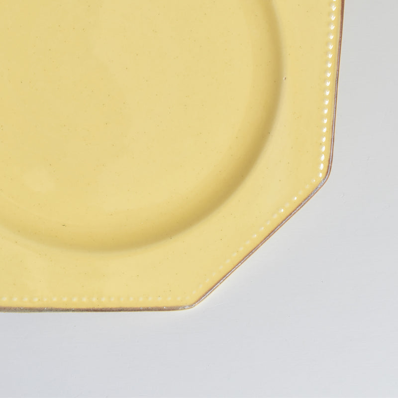Vintage Dessert Plate, Le Poët-Laval, Octagonal, Yellow D