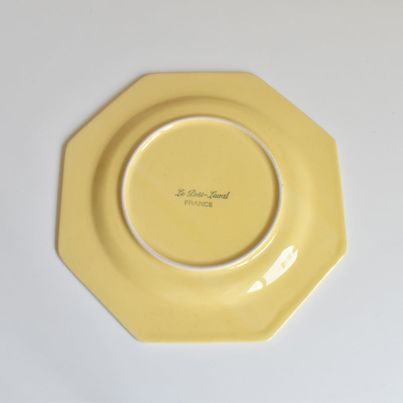 ヴィンテージデザートプレート ル・ポエ-ラヴァル オクトゴナル イェロー E