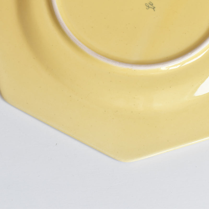 ヴィンテージデザートプレート ル・ポエ-ラヴァル オクトゴナル イェロー E