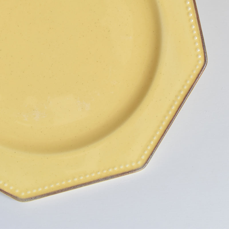 Vintage Dessert Plate, Le Poët-Laval, Octagonal, Yellow F