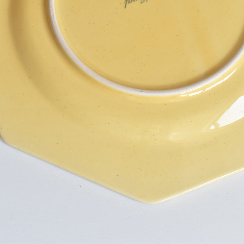 Vintage Dessert Plate, Le Poët-Laval, Octagonal, Yellow F