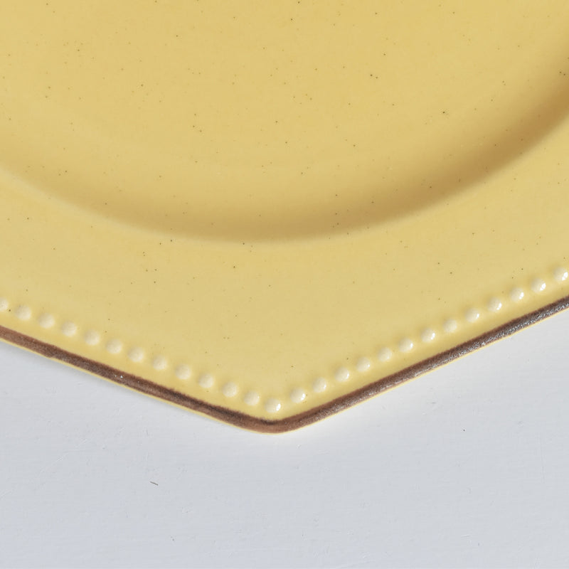 Vintage Dessert Plate, Le Poët-Laval, Octagonal, Yellow F