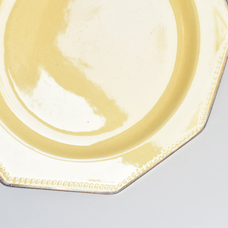 Vintage Dessert Plate, Le Peu La Val, Octagonal, Yellow, G