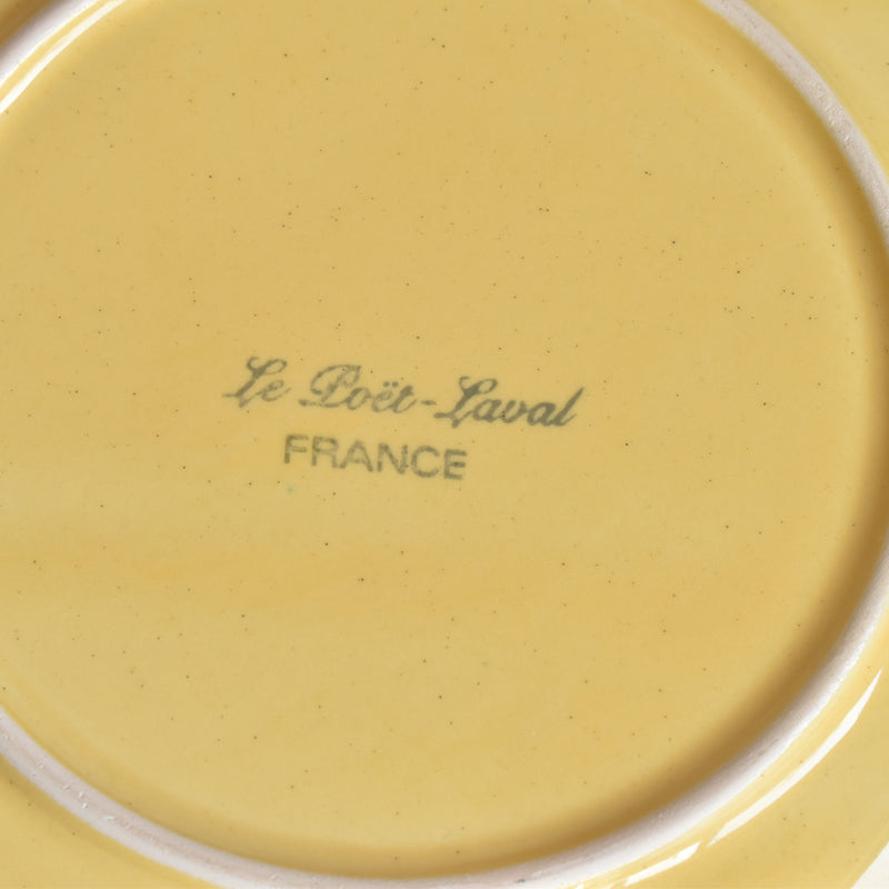Vintage Dessert Plate, Le Peu La Val, Octagonal, Yellow, G