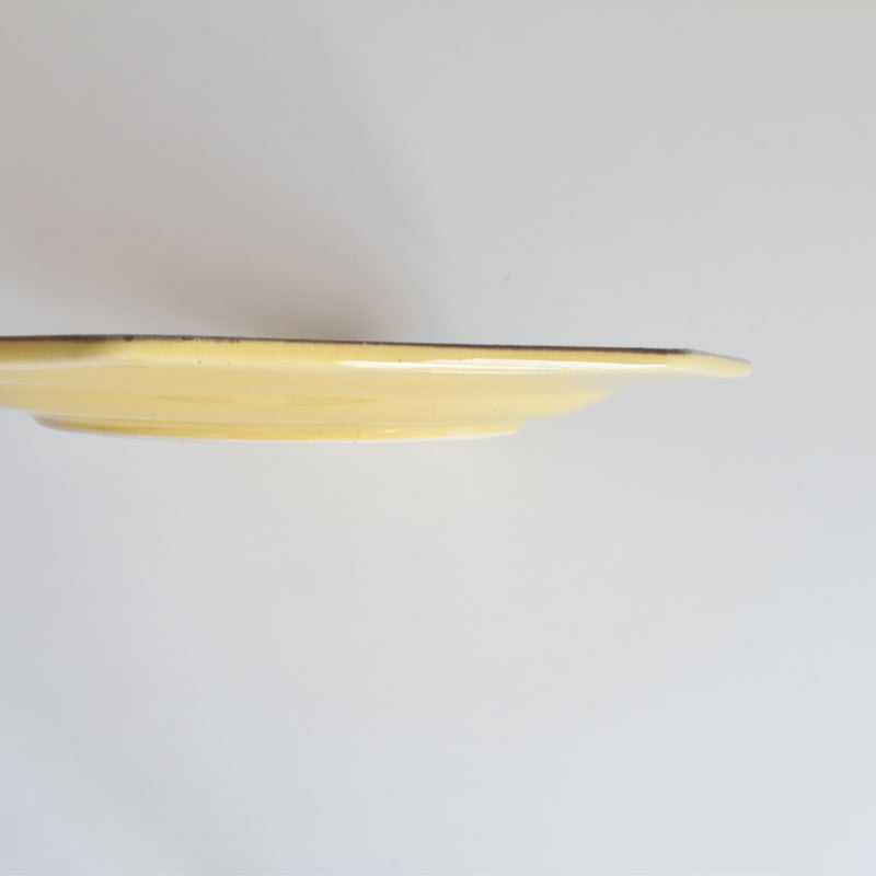 Vintage Dessert Plate, Le Peu La Val, Octagonal, Yellow, G