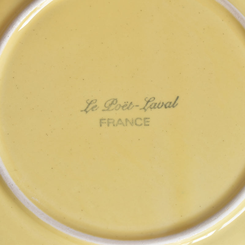 Vintage dessert plate, Le Poët-Laval, Octagonal, Yellow, H