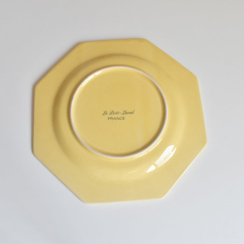 ヴィンテージデザートプレート ル・ポエ-ラヴァル オクトゴナル イェロー I
