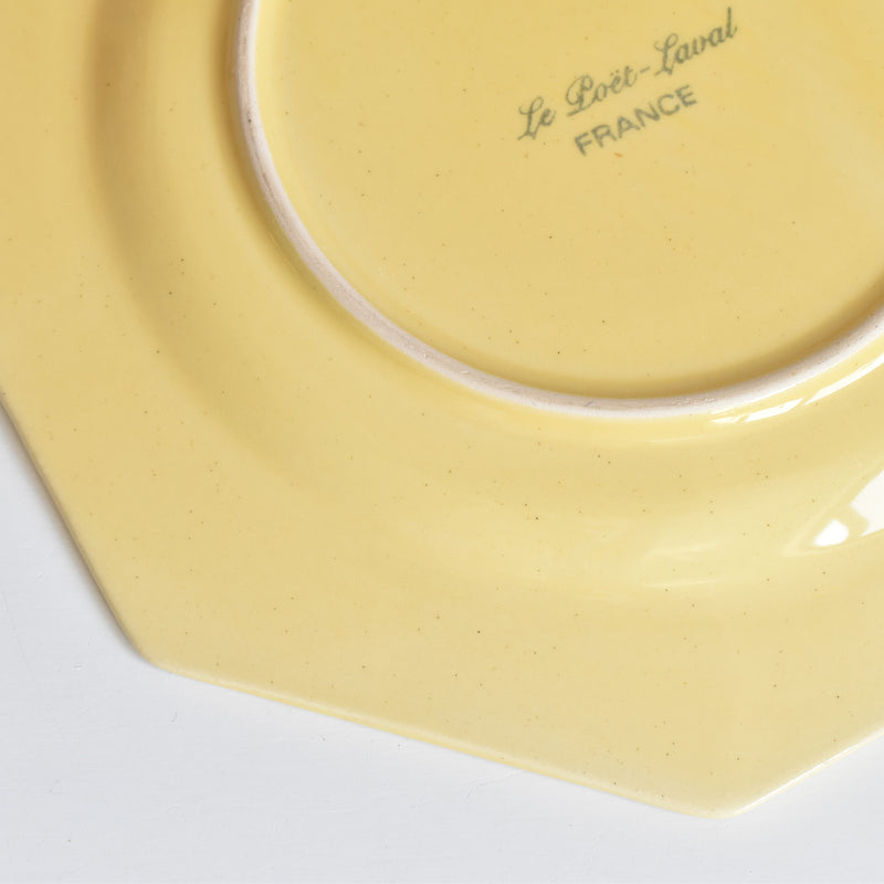 ヴィンテージデザートプレート ル・ポエ-ラヴァル オクトゴナル イェロー I