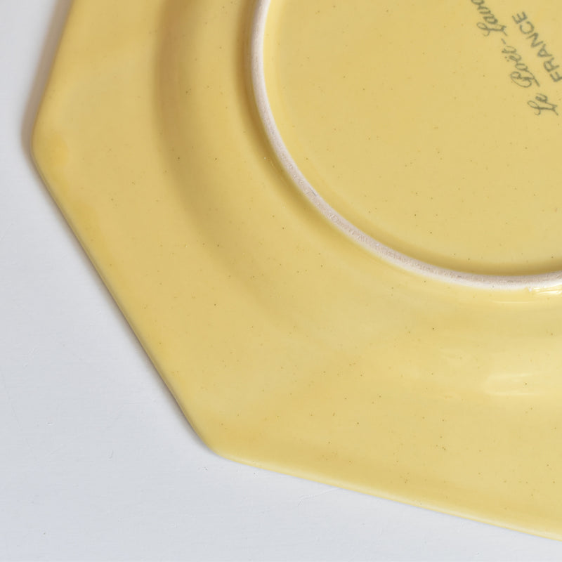 ヴィンテージデザートプレート ル・ポエ-ラヴァル オクトゴナル イェロー I