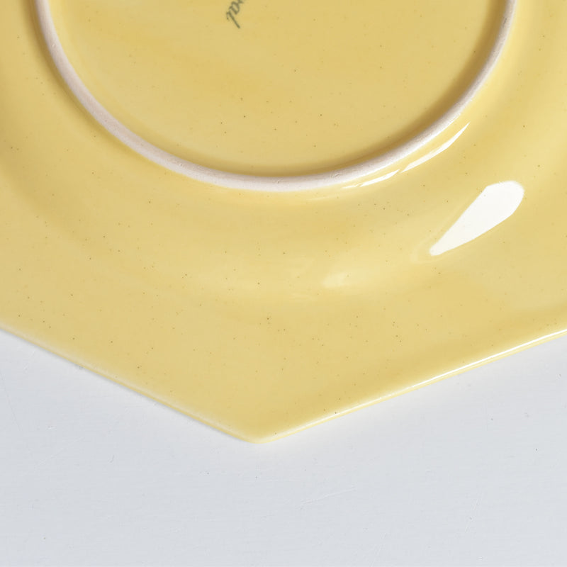 ヴィンテージデザートプレート ル・ポエ-ラヴァル オクトゴナル イェロー I