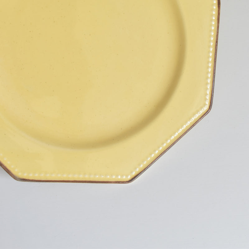 ヴィンテージデザートプレート ル・ポエ-ラヴァル オクトゴナル イェロー J
