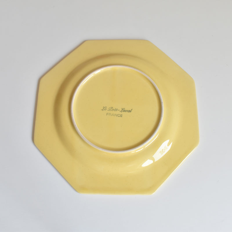 ヴィンテージデザートプレート ル・ポエ-ラヴァル オクトゴナル イェロー J