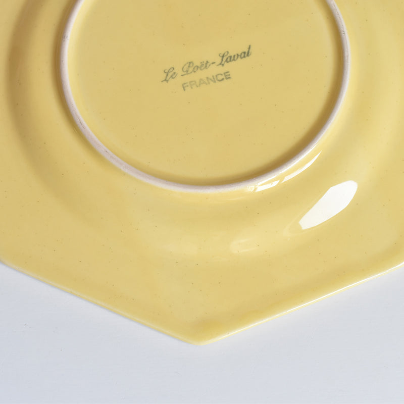 ヴィンテージデザートプレート ル・ポエ-ラヴァル オクトゴナル イェロー J