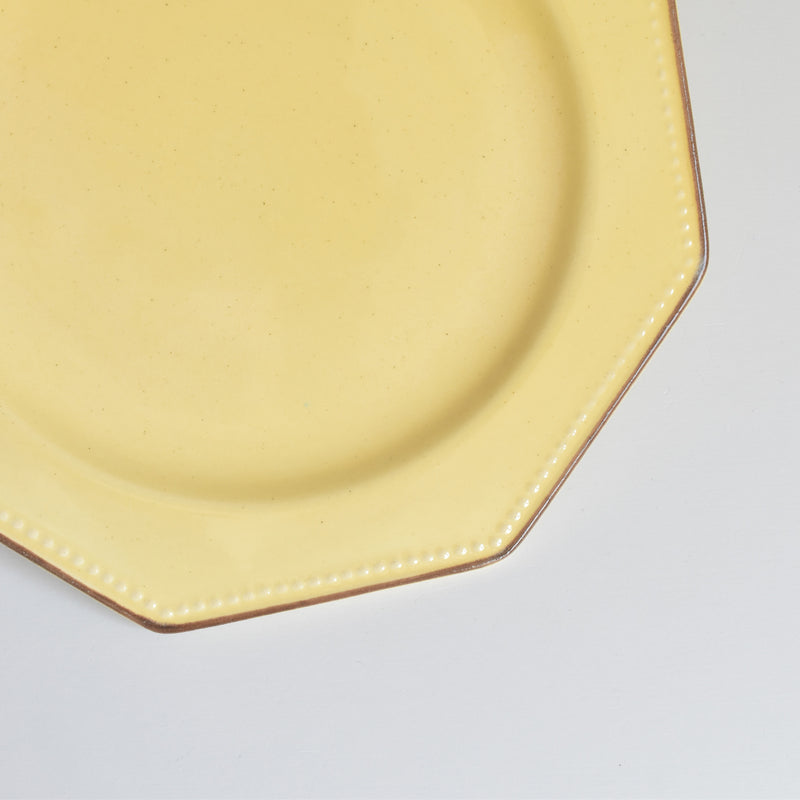 ヴィンテージデザートプレート ル・ポエ-ラヴァル オクトゴナル イェロー J