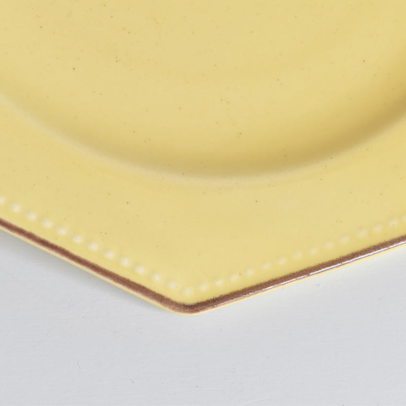Vintage Dessert Plate - Le Pô Laver Octagonal Yellow K