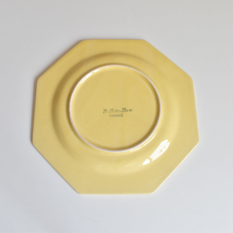 Vintage Dessert Plate - Le Pô Laver Octagonal Yellow K