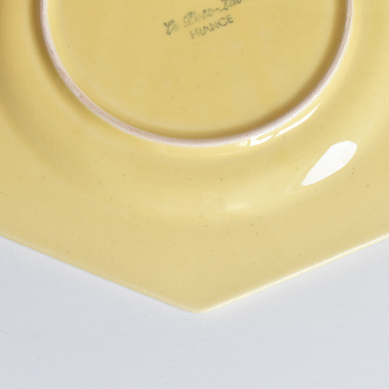 Vintage Dessert Plate - Le Pô Laver Octagonal Yellow K