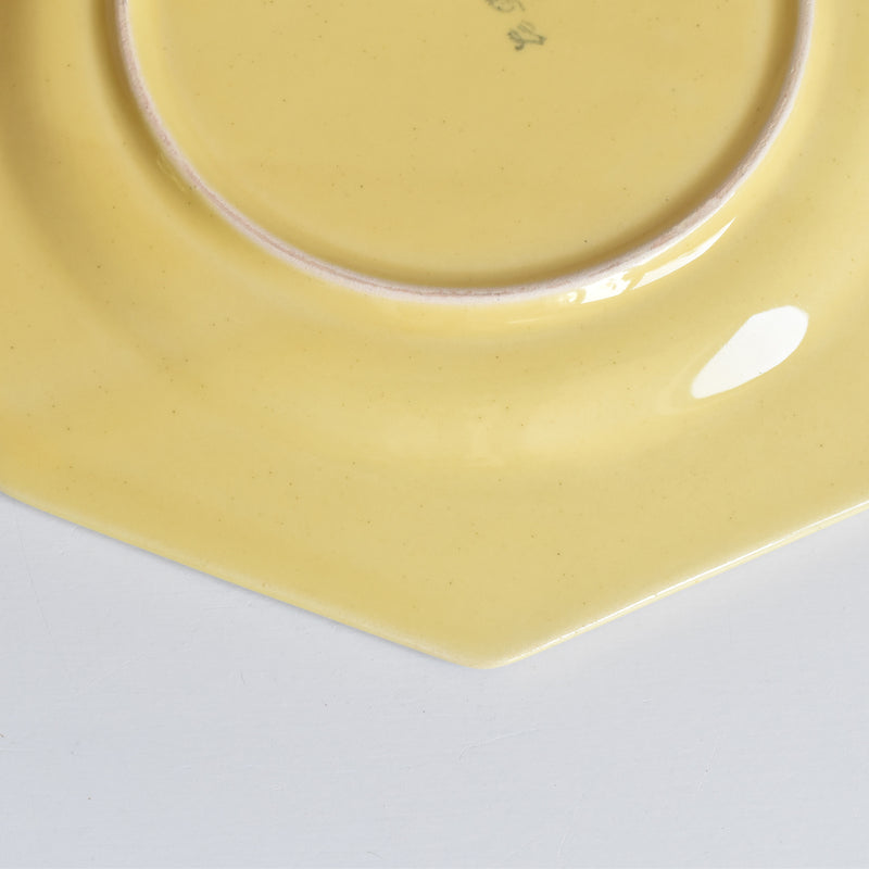 Vintage Dessert Plate - Le Pô Laver Octagonal Yellow K