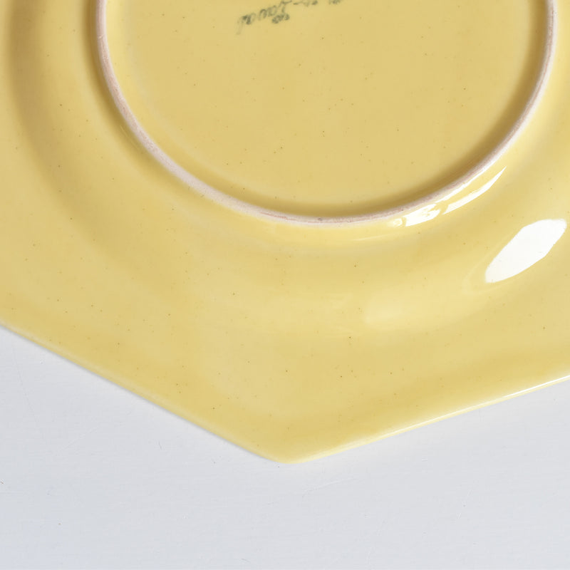 Vintage Dessert Plate - Le Pô Laver Octagonal Yellow K