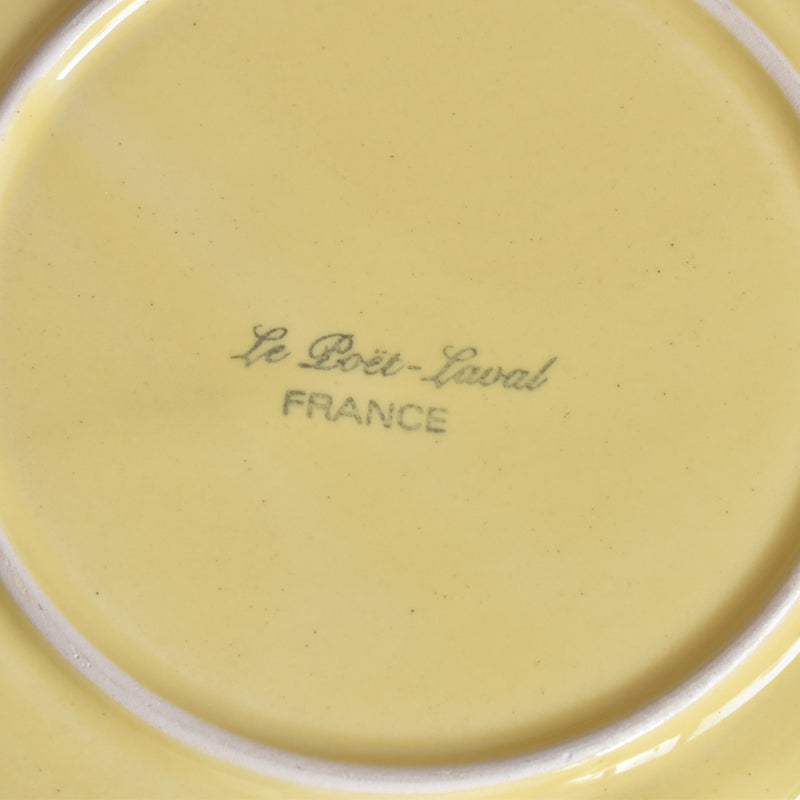 Vintage Dessert Plate, Le Peu-Laval, Octagonal, Yellow, Large