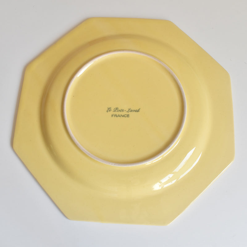 Vintage Plate Le Poët-Laval Octagonal Yellow A