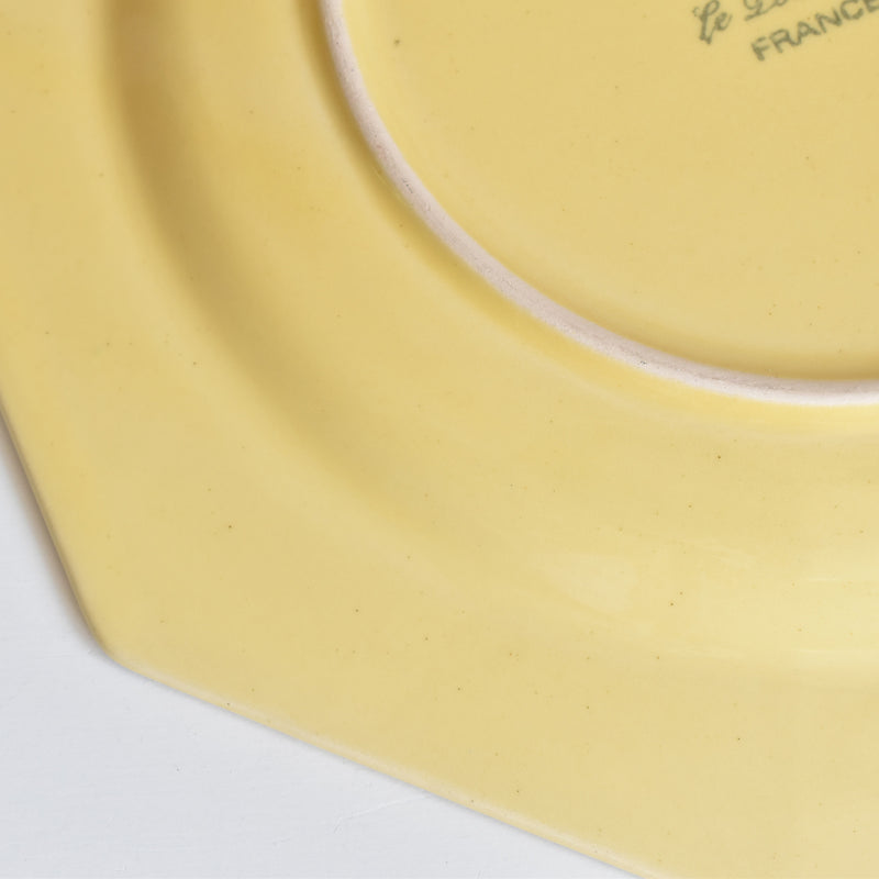 Vintage Plate Le Poët-Laval Octagonal Yellow A