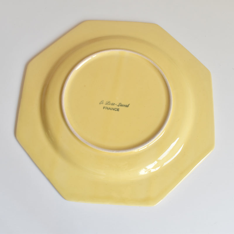 Vintage Plate Le Poet-Laval Octagonal Yellow B