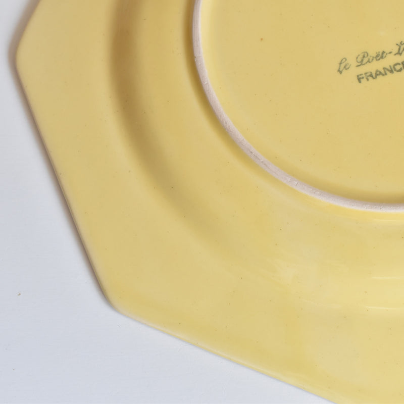 Vintage Plate Le Poet-Laval Octagonal Yellow B