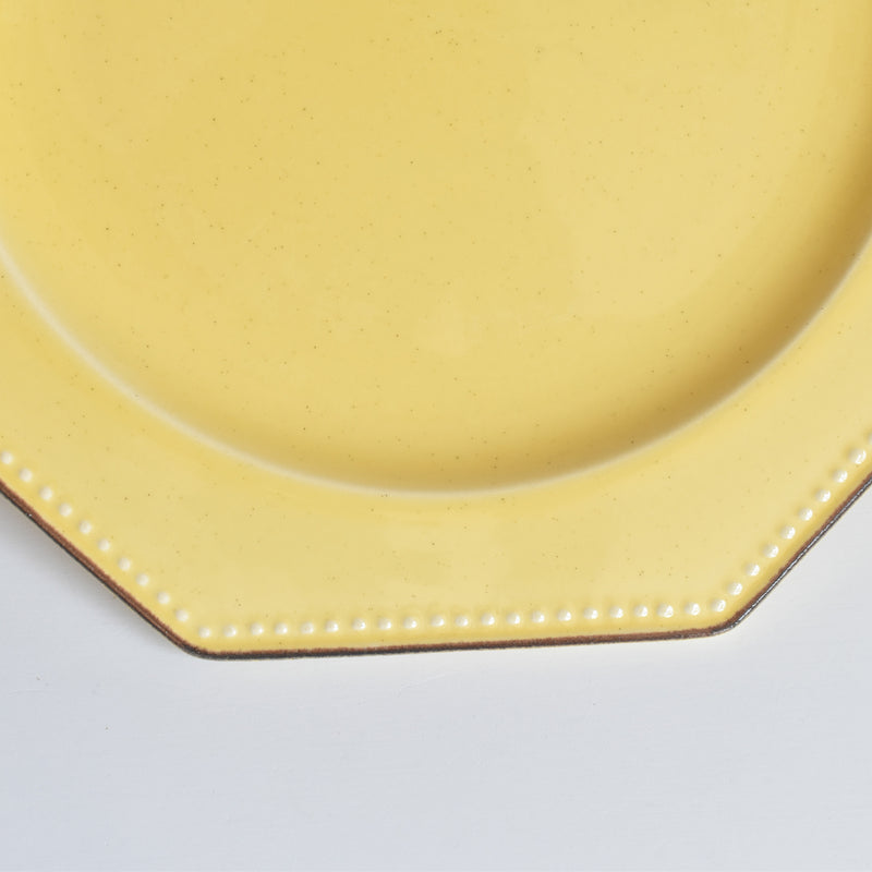 Vintage Plate Le Poiré-sur-Vie Octagonal Yellow C