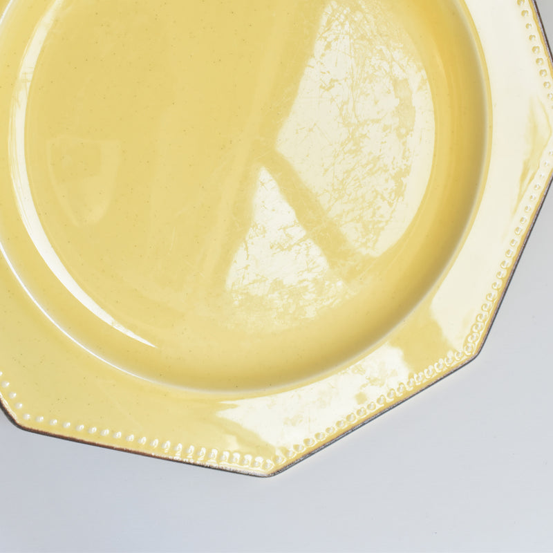 Vintage Plate Le Poiré-sur-Vie Octagonal Yellow C
