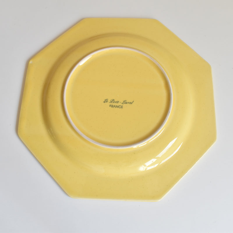Vintage Plate Le Poiré-sur-Vie Octagonal Yellow C