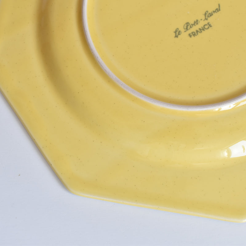 Vintage Plate Le Poiré-sur-Vie Octagonal Yellow C