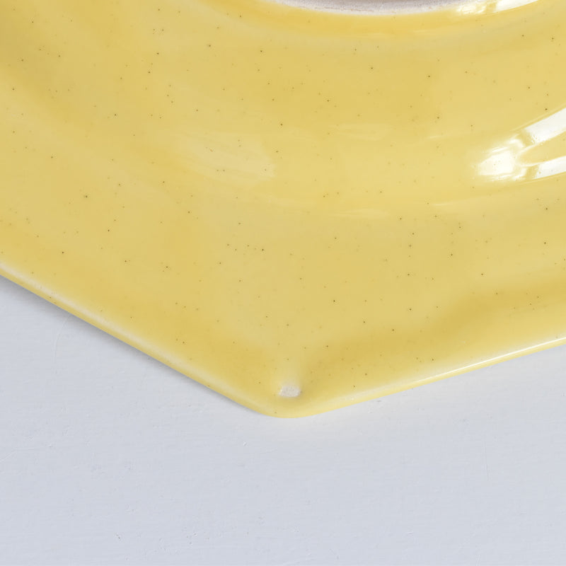 Vintage Plate Le Poiré-sur-Vie Octagonal Yellow C