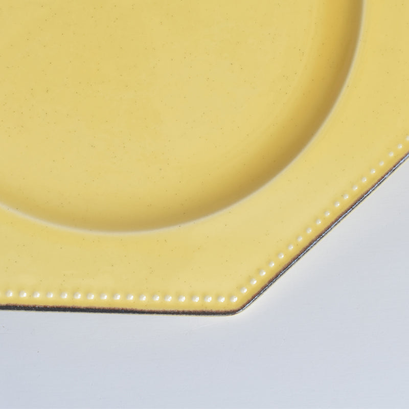 Vintage Plate Le Poiré-sur-Vie Octagonal Yellow C