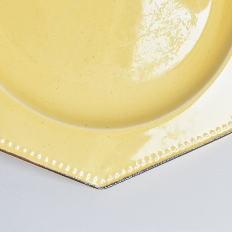 Vintage Plate Le Poiré-sur-Vie Octagonal Yellow C