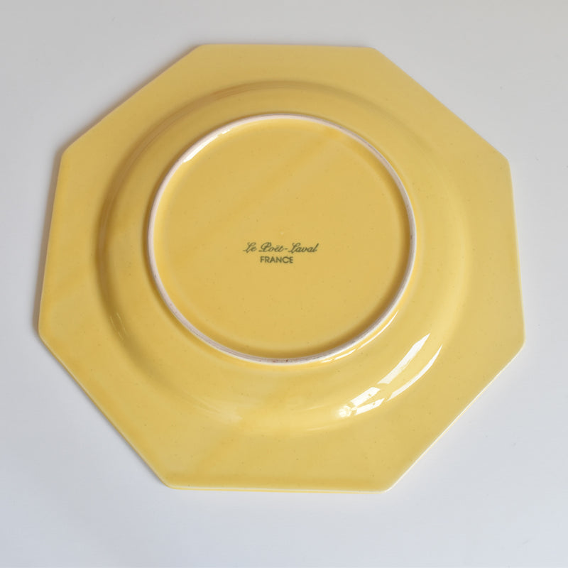Vintage Plate Le Poet-Laval Octagonal Yellow E