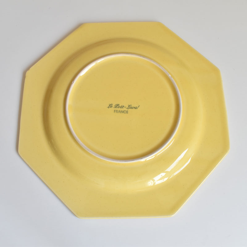 Vintage Plate Le Poirier Laval Octagonal Yellow F