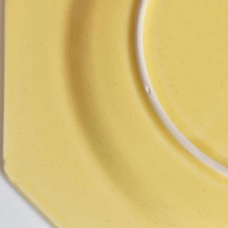 Vintage Plate Le Poirier Laval Octagonal Yellow F