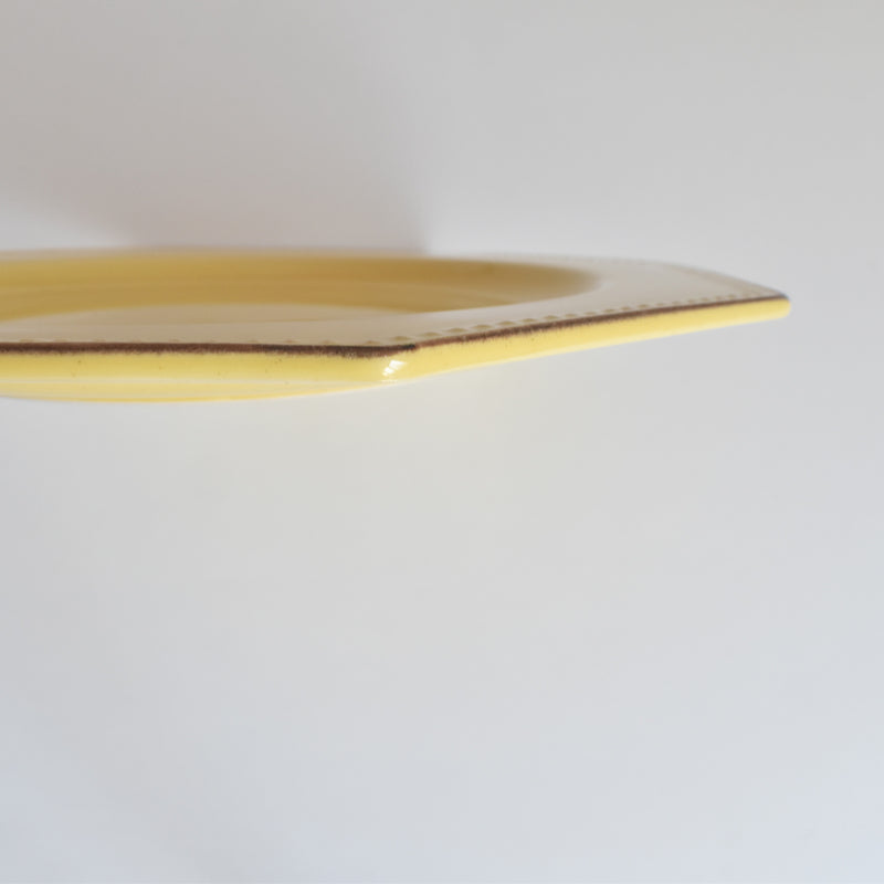Vintage Plate Le Poirier Laval Octagonal Yellow F