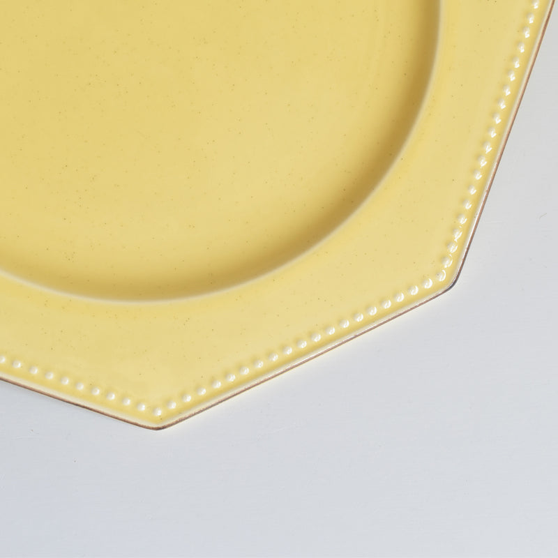 Vintage Plate Le Poirier Laval Octagonal Yellow F