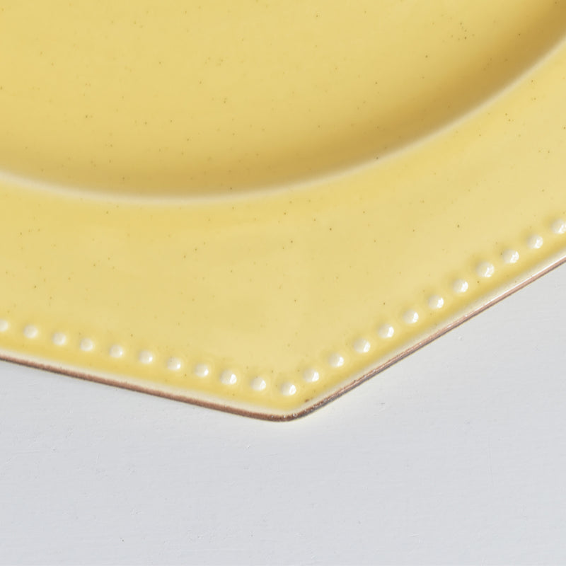 Vintage Plate Le Poirier Laval Octagonal Yellow F