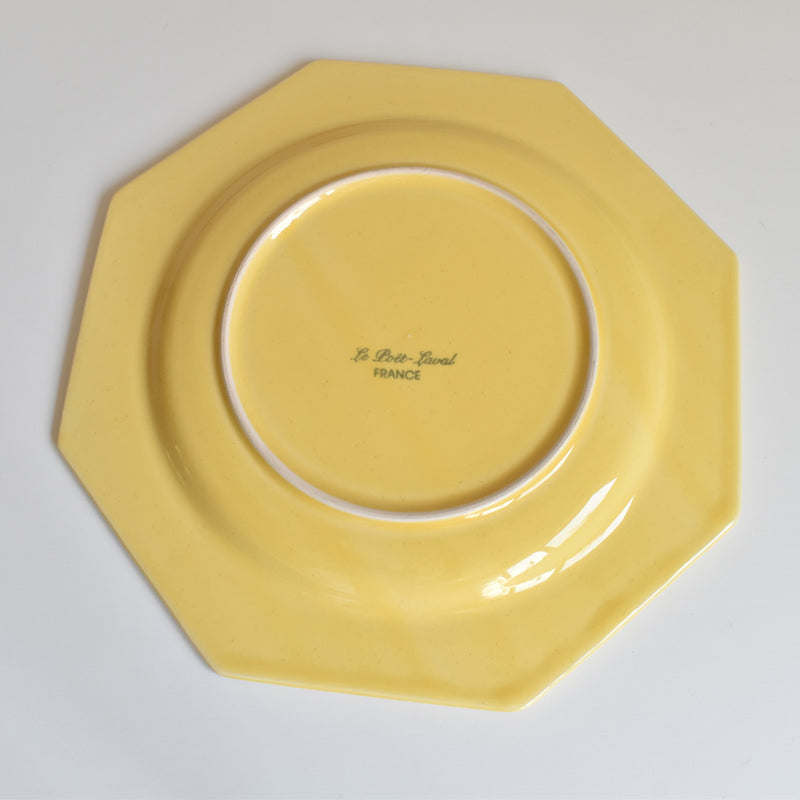 Vintage Plate Le Peu-Laval Octagonal Yellow G