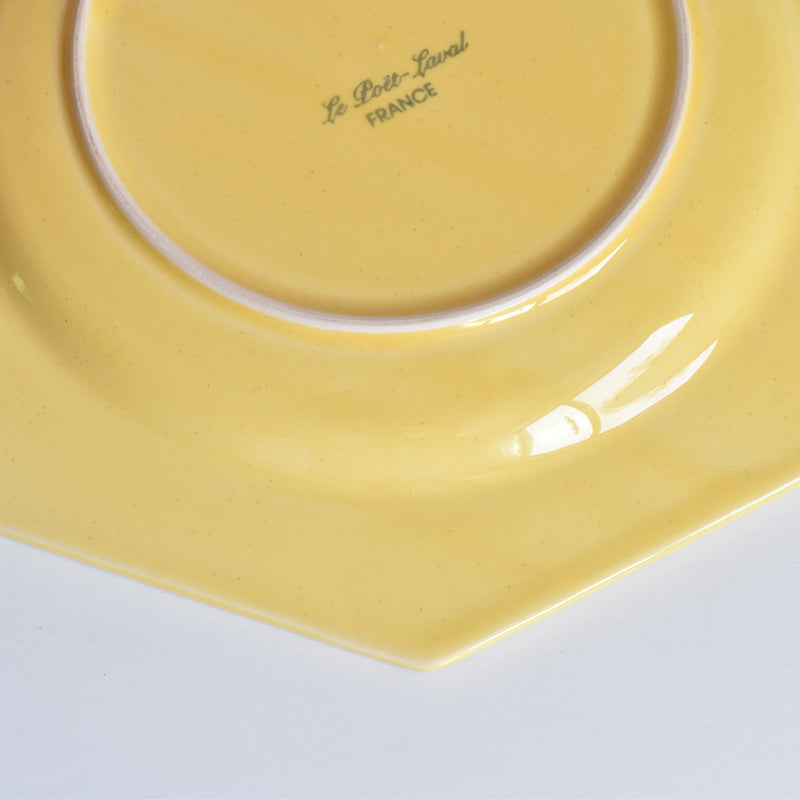 Vintage Plate Le Peu-Laval Octagonal Yellow G