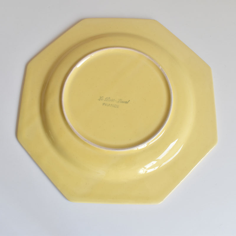 Vintage Plate Le Poët-Laval Octagonal Yellow H