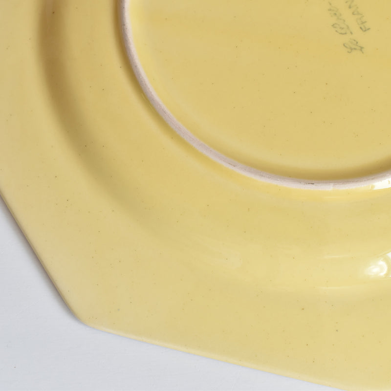Vintage Plate Le Poët-Laval Octagonal Yellow H