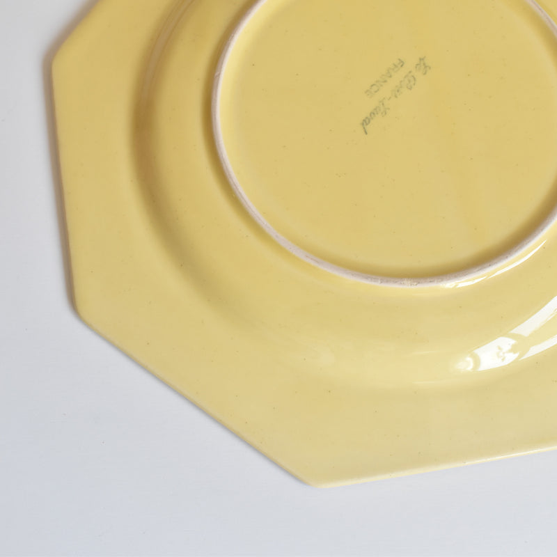 Vintage Plate Le Poët-Laval Octagonal Yellow H