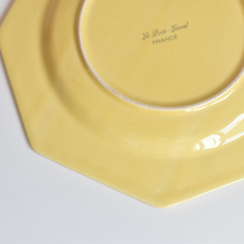 Vintage Plate: Le Poet-Laval Octagonal Yellow I