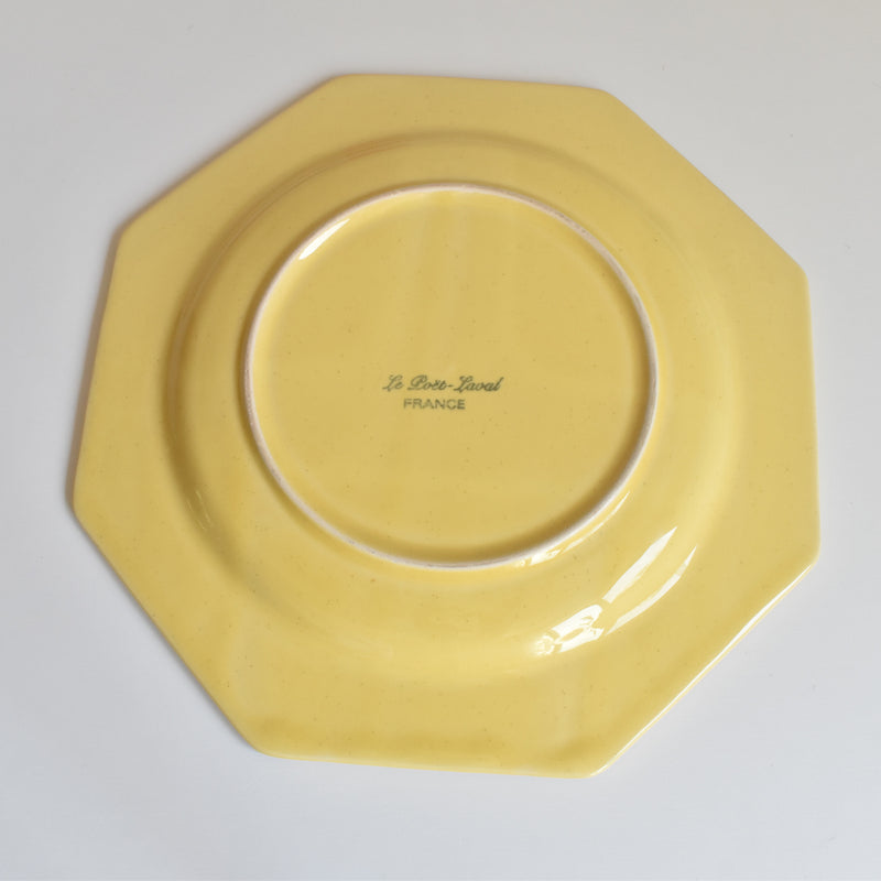 Vintage Plate Le Poet-Laval Octagonal Yellow J