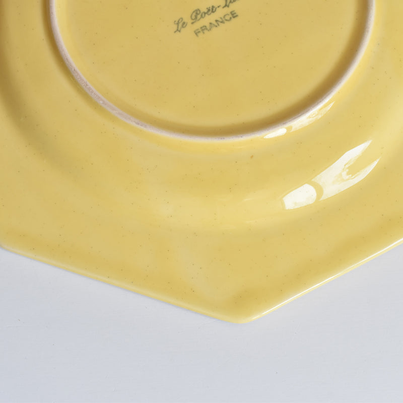 Vintage Plate Le Poet-Laval Octagonal Yellow J