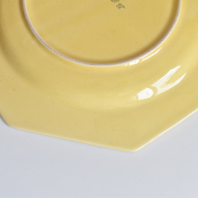 Vintage Plate Le Poet-Laval Octagonal Yellow J
